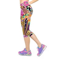 Joga hlače za žene plus veličina dugačak set Fitness Women Print Visoko struk Trčanje Trčanje fitness yoga hlače Sedminu pantalone ružičaste