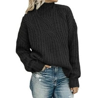 Ženski džemperi Dressy Ležerne prilike duks pulover Ležerne prilike Duks dugih rukava Crna