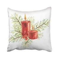 Slikanje Vintage Božićne ilustracije Oblikovanje svijećom i akvarel Dizajn bijelog zvona jastučni jastučni jastučni jastuk