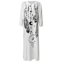 Tking modni ženski ljetni casual boho plus veličine Leptir Ispiši labavu majicu Vruća haljina Maxi Haljina od plaže bijela 5xl
