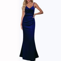 PEDORT Ljetna haljina za sunčanje Flowy Cles Out Bezbedinct Flowy Line Maxi haljina plava, L