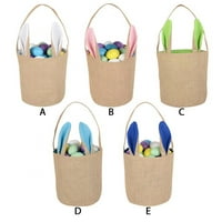 Uskršnja zečica torba i korpa za lov na jaja, kontejner za torbe za djecu sa dizajnom zeko ušiju za nošenje jaja, bombona, poklona