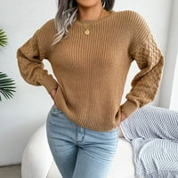 BabySbule plus veličina Ženski džemperi Novi dolasci Ženska modna casual šareni dugi rukav sa ramenim pletenim pletenim džemper-džemper za čišćenje ženske modne