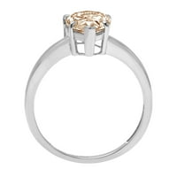 1. CT sjajan krug Clear Simulirani dijamant 18k bijeli zlatni pasijans prsten sz 5.5