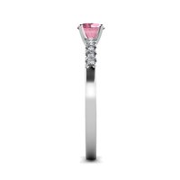 Pink Tourmaline i dijamantni zaručnički prsten 1. CT TW u 14k bijelo zlato.Size 8.0