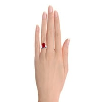 * Rylos klasični ovalni pasijans prsten u crvenom rubin - jul roštilj *