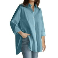 Luiyenes košulja Ženska pulks plus bluza s rukavima TOP Ležerni labavi gumb Dugačka ženska bluza