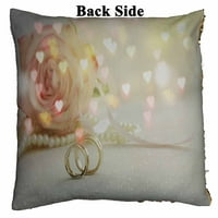Vjenčani prsten Rose Cvijet Reverzibilni sirena Custun Cover Cover Home Decor Sequin Jastuk Veličina kućišta