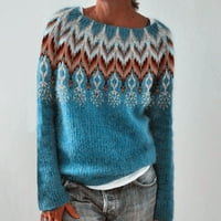 Džemperi za žene plus veličine Ženska boja za okrugli vrat koji odgovara labavoj modi Pulover udoban džemper