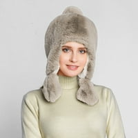Guvpev dame zimske plišane lažne guste štitite šešir za uši topli plišani šešir - Khaki, jedna veličina
