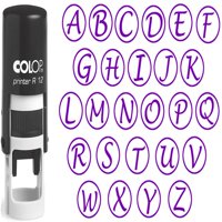 Custom A-Z abeceda u ljubičastoj boji monogram okruglog gumenog žiga samo tinking početni žig Colop Mini stamper