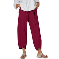 Ženske pantalone Akiihool za rad žene široke noge joga hlače visokog struka Podesiva ležerna labava plus veličine sa džepovima