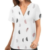 Tunike za žene koje treba nositi sa gamašima Dressy Beach Holiday Holiday Tip Dye Ispis Majica V Chiffon Majice V Ret Cross Print Nursing Direchine