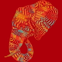 Slon juniors Red Grafički grafički tee - Dizajn ljudi 2xl