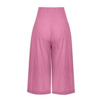 Azrijski ženski zazor pada modne hlače, ženske hlače sa širokim nogama visoke struke ravno hlače Ležerne hlače Ružičasta veličina XXL na prodaju