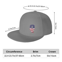 Douzhe Flat Wirm Cap Snapback Hat, slovo Q USA Naljepnice zastava Ispisuje podesivu bejzbol kapu za sive odrasle osobe