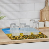 Farm suncokret cvijet polja za sušenje sušenja za kuhinjske čaše posuđe apsorbiraju placemat stolni mat kuhinjski pribor