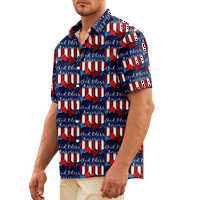 4. jula muška havajska majica SAD Nacionalna zastava Grafički 3D košulja 3D Ispis dnevno odjeću za ispis kratkih rukava