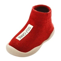 Relanfenk Baby Cipele Kids Toddler Boys Djevojke Čvrsto slovo Antiklizne pletene tople čarape