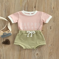 Bagilaanoe novorođene djevojke Djevojkom ljetnom odjećom Pismo Ispis majica kratkih rukava + kratke hlače elastične struke