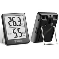Digitalni LCD higrometar Termometra za unutarnju tomeru za kuću za kuću, spavaću sobu, ured, staklenik, monitor vlage, crni