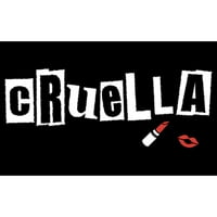 Junior's Cruella ruž za usne Grafički tee crni medij