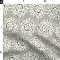 Pamuk saveen rubne rubne šam, Standardno - mandala cvjetna geometrijska siva bijela domaća dekor modernog tiskane posteljine od kašičice