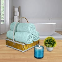 Beauty Threzz - Set za ručnike za kupanje, ledeno plava - luksuzna prstenastog pamuka - Brzo sušenje, visoko upijajući ručnici, savršen za svakodnevnu upotrebu
