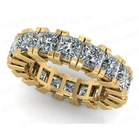 Prirodno 4,80ct Princess Cut Diamond Galerija Ženska godišnjica Vjenčanje Vjenčanje veče za vezanje prstena od 18k žuto zlato h Si2