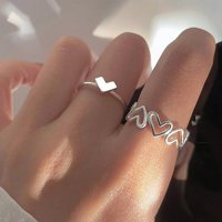 Set za prstenje od više prljavih prsta Podesivi otvor za otvaranje sa ljubavnim dizajnom u obliku srca za žene