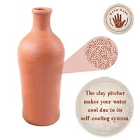 Ručno izrađena boca od gline za pitku vodu, neglazirani Jug blata bez olova sa glinenim čašicom