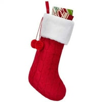 Bijela plišana božićna čarapa dobro je napravljena izdržljiva čarapa za držanje božićnih poklona bombona