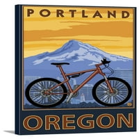 Portland, Oregon - brdski bicikl - umjetničko djelo za novinare sa fenjerom
