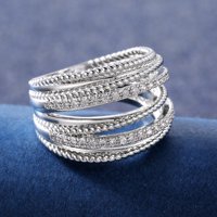 Modni nosači za slaganje prsten srebrni cirkon za žene djevojke veličine poklona 6-10