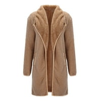 Xinqinghao Women Winter Switwret vrat tople jakne kapute dugih rukava od pukog rukava pune boje udobne jakne kaki l