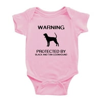 UPOZORENJE: Zaštićen crni i preplanulim Coonhound-om smiješnim beba bodysuit rhper