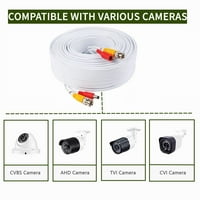 Na 100ft bijeli BNC kabl kabel Kompatibilan je s noćnim sovam kanala DVR TB HDD 5MP HD Bullet Camera