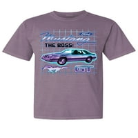 Wild Bobby, Ford Mustang GT The Boss Retro Neon Vintage, Automobili i kamioni, Opremljeni izgled Opremljeni izgled kratkih rukava, ružino drvo, 2xl