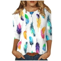 Bluze sksloeg za žene casual tie-dye ruhove s rukavima Dressy pulover bluze casual tee, multicolor xl