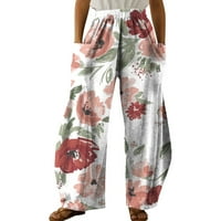 Yubatuo pantalone za žene Ljeto Ispis Ležerne prilike labave hlače plus veličina labavih hlača na plaži Ženske hlače