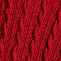 Dahich ženski gumb Duks pulover pulover Čvrsta boja asimetrični klek pleteni džemper jesen zima topla pletiva crvena 4xl