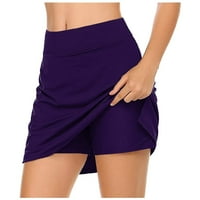 IOPQO suknje za žene za žene Žene aktivne performanse Skort Lagana suknja za trčanje Tenis Golf Sport Purple XL