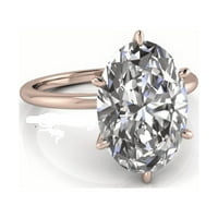 2. CT Zapanjujući pasijans ovalni dijamantski vjenčani prstenovi za žene Čvrsti 14K ruže zlato