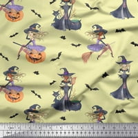 Soimoi pamučna patcka magični napitak, palica i vještica Halloween tiskani tkaninski dvorište širom