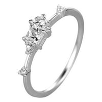 Ženski prstenovi Square prsten jednostavan prijedlog prsten Nepravilni mali dijamantni cirkon zvona za valentinovo poklon