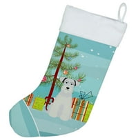 Carolines blaga BB4178CS sretan božićni minijaturni škanuzer bijeli božićni čarapa velika, višebojna