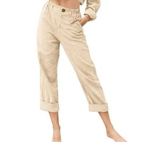 Eashery Capri pantalone za žene Dressy Crtesstring Ležerne prilike Flowy Hlače Srednje rastepetne radne hlače Radne hlače za žene