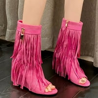 Vimisaoi Wedges Boots za žene Tassel Fringe modne cipele Ženske ljetne otvorene cipele za prste retro berbe