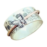 Loopsun prstenovi personalizirani prsten za predenje leptira, leptir meditacija inspirativni prsten, majčin dan inspirativni prsten, poklon za žene poklone za žene