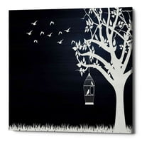 Epic Graffiti 'Wood serija: ptice i drveće, obrnute siluete' platnene zidne umjetnosti, 26 40